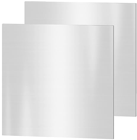 304 Stainless Steel Sheets, 2PCS 150 x 150 x 3 mm Stainless Steel Plates Stainless Steel Shim Plates Metal Sheets for Kitchen DIY Craft Making