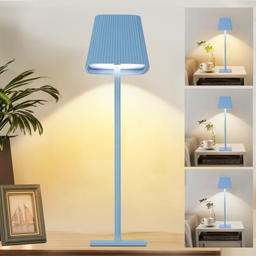 6000mAh Tischlampe Kabellos, 3 in 1 LED Tischlampe Akku, Dimmbare Nachttischlampe, Led Akku Tischleuchte, Wiederaufladbar Warmweiß(2700k-6500k), IP54 Touch Tischlampe, Outdoor Flaschenlampe Lumelia