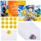 COQOYO Einladungskarten Kindergeburtstag Jungen Mädchen, 12pcs Geburtstag Einladungen auf Deutsch, Partyeinladungen mit Bunte Umschläge und Runde Stickers, Cartoon Einladung Set für Kinder Party