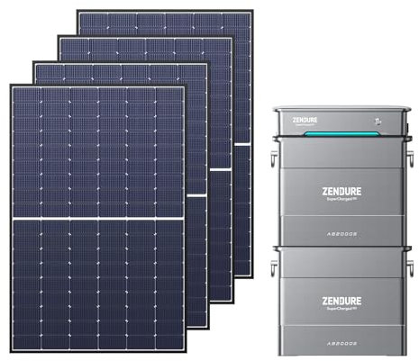 Zendure Solarflow Hyper 2000 avec AB2000S*2 3840Wh, Centrale Électrique de Balcon avec Entrée Solaire 1800W, HUB Intégré(Unité de Contrôle Intelligente) et Micro Onduleur, Biface Panneau Solaire 2236W