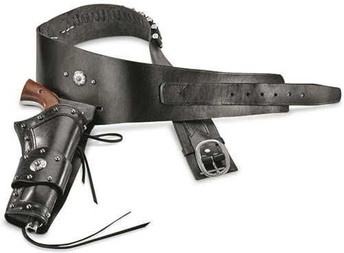 Yiustldd Retro-Leder-Pistolenholster für Gewehrläufe, Vintage-Steampunk-Hüftaccessoires, Halloween-Cosplay-Kostüm-Requisite,Schwarz