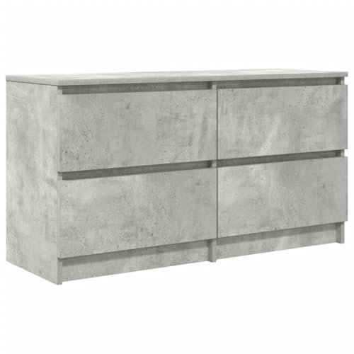vidaXL TV Cabinet/Entertainment Center - Concrete Grey Engineered Wood with 4 Drawers - Modern Media Storage Unit for Living Room/Bedroom - Compact Design 100x35x54 cm