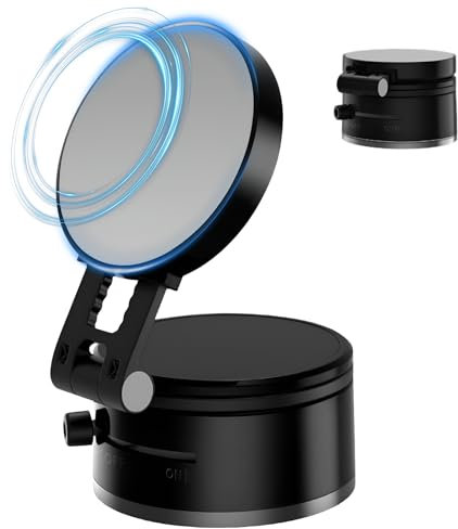 2025 New Magnetic Suction Phone Holder, Retractable Folding Mobile Phone Stand, 360° Rotatable Suction Cup Phone Mount, Vacuum Magnetic Cell Phone Holder for Car/Gym/Screen/Smooth Surface