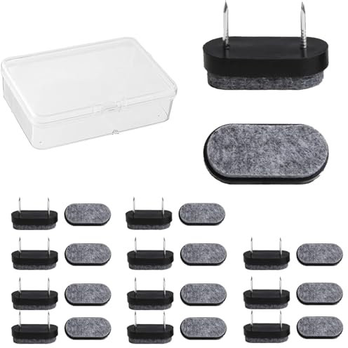 Alriedy 24 Stück Oval Möbelgleiter Filzgleiter – 37.5mm×18mm Rundheit Selbstklebende Mit Nagel Zum Schrauben Stuhlgleiter Bodenschoner Nagelgleiter mit Weichem Filz Kratzschutz Möbelschutz Möbelfüße