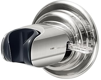 HOME&I Vacuum Suction Shower Head Holder, ABS Plastic, Adjustable Angle and Height, Waterproof and Moistureproof Design for Durable Performance.(Polished Nickel)