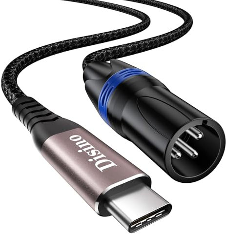 Disino USB C to XLR Cable, USB Type C to XLR Male Output Cable for Amplifier, Speaker, Mixer Console, etc - 1m/3.3 Feet