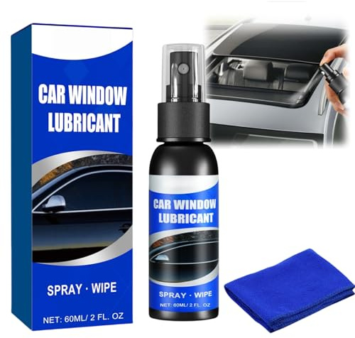 Car Window Lubricant,Silicone Window Lubricant with Cloth,Door Window Glass Lifting Rubber Strip Belt Seal Agent,Ca/r Window Noise Reduction Lubrican/t,Ca/r Windo/w Rubber Strip Softening Maintenance