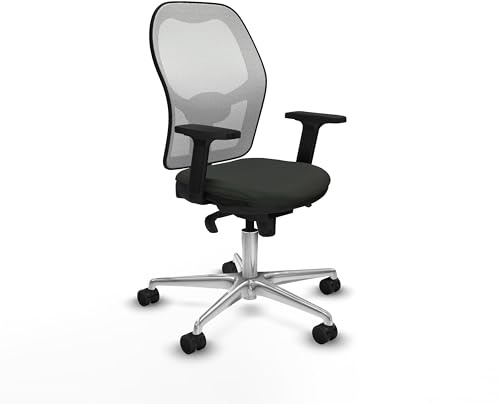 Piqueras y Crespo Ergonomischer Bürostuhl für die Arbeit zu Hause, verstellbar, mit fester Rückenlehne, 1D-Lendenwirbelstütze, 2D-Arme, Synchronmechanik in 5 Positionen, bis zu 120 kg, 8 Stunden