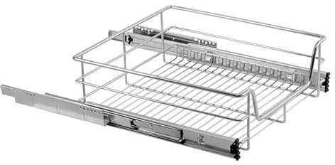 AMIX Ausziehbare Schublade für 600 mm Küchenschrank verchromter Drahtkorb mit Kugelauszug