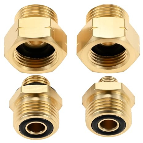 Aupoko Lot de 4 adaptateurs de cartouche de gaz - Connecteurs en laiton européens | GPL/propane/butane standard pour bouteille de gaz de camping, réchaud et barbecue