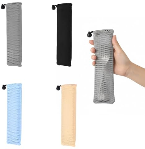 MAXMURYS 4er Set Reiseutensilien Tasche – Kompakte Bestecktaschen für Camping, Picknick und Reisen, Waschbar und Leicht, Polyester, 27x7x1 cm, (Schwarz, Grau, Beige, Blau)