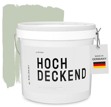 Kolorat® matte Wandfarbe, Frisches Salbeigrün 2.5L Hochdeckend | Made in DE | Matte Innenfarbe für Wand & Decke, hohe Deckkraft, tropft nicht, geruchsarm, für Raufaser, Putz, Gipskarton und Vlies