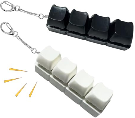 2 Stück Tastatur Fidget Toy,Schlüsselanhänger Fidget Keychain Mechanisches Keyboard Clicker Tasten-Spielzeug Soft Sound Tastatur AnhängerStressabbau Erwachsene, Für Alltag Büro Reisen, 8×2cm