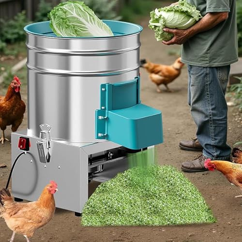 Trituradora De Alimento Para Animales De 1800 W | Trituradora De Verduras Comercial De Alta Resistencia, 1100 Kg/h Y Grosor De Corte Ajustable, Para Aves De Corral