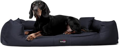 tierlando® Orthopädisches Hundebett Goofy für große Hunde XL bis XXXL mit waschbarerem Polyester-Bezug, ideal bei Gelenkproblemen Größe: 110x90cm | Farbe: 25 Navy Dunkelbau