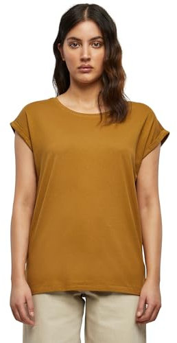 Urban Classics Damen T-Shirt Ladies Extended Shoulder Tee, T-Shirt mit überschnittenen Schultern, aus Baumwolle, erhältlich in vielen Farben, Nut, XXL