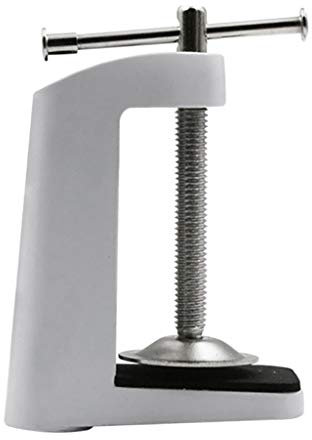 D DOLITY - Abrazadera de repuesto para lámpara de escritorio, de acero inoxidable, color plateado