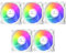 upHere 120mm RGB Case Fan,Quiet Edition High Airflow Adjustable Color LED Case Fan for PC Cases, CPU Coolers,Radiators System,5-Pack,White Edition/C806-5