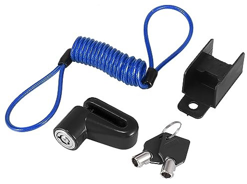 Motoforti universell Motorrad Scheibenbremse Schloss mit blauem Seil Set schwarz