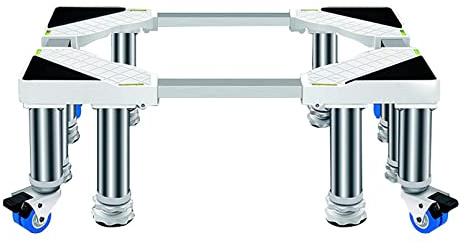 Movable Base for Freestanding Fridge Freezer Height 25cm/9.8in Appliance Wheels Adjustable Fridge Freezer Trolley Double Door Wine Cooler Stand (8 Legs 4 Wheels) (65-85cm)