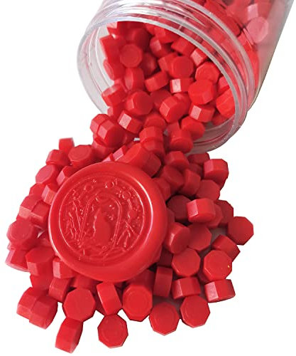 400 Stück Siegelwachsperlen für Wachssiegelstempel, PORXFLY Wachssiegelperlen, ideal für Hochzeitseinladungen, Weinpakete, Kartenumschläge, Geschenkverpackung (Rot)