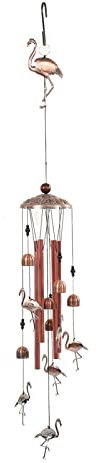 Shanrya Flamingo-Windspiel, Retro-Vogel-Windspiel für den Innenbereich aus Metallrohr