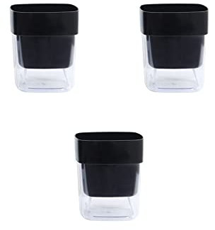 LIBOOI Lot de 3 pots de fleurs en plastique pour intérieur, à arrosage automatique, pot de fleurs décoratif moderne en plastique avec stockage d'eau extra large pour toutes les plantes d'intérieur,