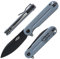 Firebird GANZO FH922PT-GY Couteau Pliant de Poche Lame en Noir Acier D2 85 mm G10 Poignée Antidérapante avec Clip Camping EDC Couteau 197mm 109g (Gris)