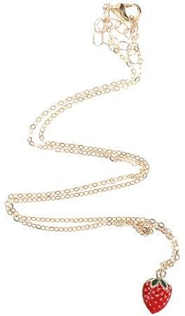 GALPADA 1pc Strawberry Pendant Necklace necklace for women necklace chains for kids jewlery red necklaces for women braid jewelry red choker child alloy (iron) European and American