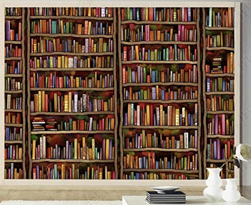 Wallpaper for Living Room Vintage Book Shelf Wallpaper Mural 3D Wallpaper for Bedroom S-16676 200X140CM