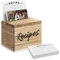 Hoteam Rezeptbox aus Holz mit Karten und rustikalem Holz-Rezeptkartenhalter mit 50 Stück 12,7 x 17,8 cm Rezeptkarten-Set Bauernhaus Rezeptorganisationsbox mit zwei Schlitzen für Telefon Küche