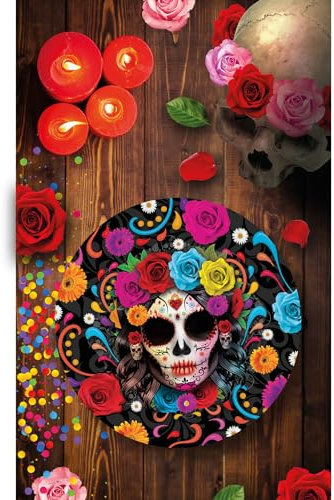 NET TOYS La Catrina Snack-Schüssel - Bunt 32cm - Schaurige Party-Dekoration Tag der Toten Snack Bowl - Day of The Dead Snack-Schale für Halloween & Horror-Party