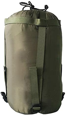 NHBETYS Nylon Kompressionssack für Schlafsack, Leichter wasserdichter Verstellbarer kompakter Aufbewahrungsbeutel für Camping, Outdoor, Wandern, Rucksacktourismus, Reisen(Armeegrün)