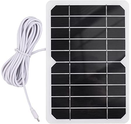 ERYUE Cargador solar portátil de 5W 5V Cargador de panel solar a prueba de agua para acampar con conector micro USB para cargar teléfonos móviles Mini ventiladores Cámara de monitor de casa con luz LE