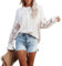 MINTLIMIT Women's Long Sleeve Jumpers Crewneck Crochet Lace Hollow Out Knit Sweaters Pullover Tops for Ladies