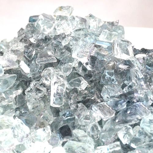 LePe Verre à feu de 4,5 kg pour foyer au propane et foyer au gaz, pierres réfléchissantes de 6,35 mm pour brasero et table de foyer (gris clair)