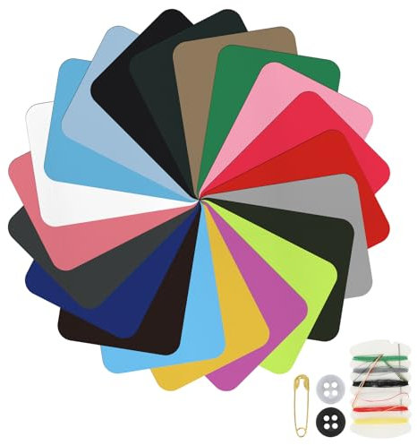Giantree 20 Stück Flicken zum Aufbügeln, 20 Farben Patches zum aufbügeln Stoff-Reparaturflicken Jeans Bügelflicken Patches zum Aufbügeln für Kleidung Lochreparatur und Dekoration (12.5x 9.5cm)