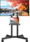 Rfiver Rolling TV Stand with Laptop Shelf, Mobile TV Stand with Upgraded Wheels for 32-75 Inch TVs, Height Adjustable Mobile TV Cart up to 88lbs, Portable TV Mount Stand for Outdoor, Home, Office