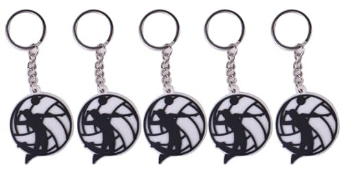 MULAIDI Schlüsselanhänger, Set mit 5 Schlüsselanhängern, Rucksack-Schlüsselanhänger, Autoschlüsselhalter, Volleyball-Anhänger, Ball-Schlüsselanhänger, Volleyball-Tasche, Ornament, siehe abbildung,