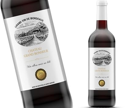 Lote de 5 etiquetas autoadhesivas para botellas de vino personalizadas – Anuncio de embarazo original para bebés en carretera, embarazada | Anuncio de nacimiento Papa Mamá Abuelos (Gran vino de