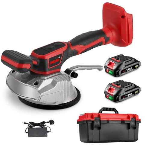 Tile Tiling Machine Cordless Tile Vibration - 200 kg Adsorption Vibrating Plate tiling, 8 Adjustable Speed & LCD Display for Floor Tile Suction Cup Vibrating Tool