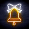 ADVPRO Weihnachtsglocke mit Band, flexibles Silikon-LED-Neonschild – Weiß & Gold – st16s44-fnu0094-we
