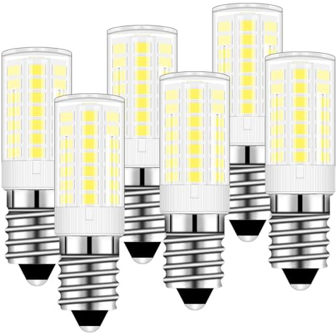 TRIJZHOU E14 LED Light Bulbs 4W (40W 50W Halogen Equivalent), Cool White 6000K, 500 Lumen AC220-230V, Non Dimmable, E14 SES Small Screw Light Bulb for Cooker Hood/Fridge, 6 Packs
