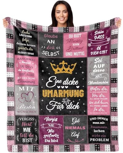 ZQYMM Geschenke für Freundin, Umarmung Decke Geschenke für Beste Freundin, Geschenk Freundin Geburtstag, Geschenke für Frauen Freundin Schwester Mutter zum Weihnachten Geburtstag