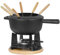 Mahlzeit Gusseisen Fondue Set für 6 Personen | 2 Liter | Fondueset 13 teilig mit Brenner und Gabeln | Fondue-Set, Käsefondue Set, Fleischfondue Set, Schokofondue Set (Schwarz preseasoned)