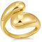Sterling Silber 925 Ringe für Damen Herren, Gold plattiert polierter Wassertropfenring, hypoallergen 14K Gold plattierter chunky Tropfenring, Klobig Dick Groß Glatter modischer verstellbarer Ring