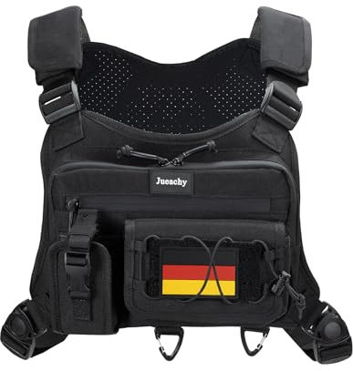 Jueachy Chest Bag For Men: Tactical Running Chest Vest Utility Chest Rig EDC Pouch Pack for Running Hiking Travel