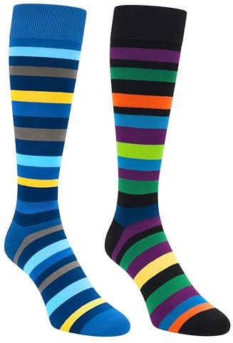 o-day Calze Filo Di Scozia Uomo Lunghe Fantasia – Calzini Uomo Divertenti Disegni Pois e Righe Colorate Made In Italy
