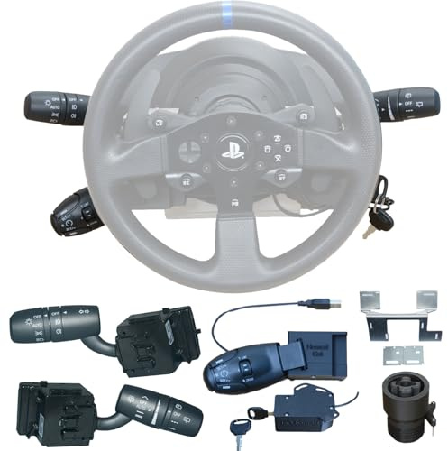 PC Multifunktion Stängel Drehwischerhebel + Drehsignal Scheinwerfer + Geschwindigkeitsregelung Schalter + Zündschalter Schlüssel (For Thrustmaster T300RS/T300 GT/T300 Ferrari)