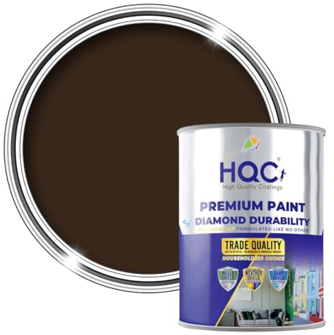 HQC Weather Shield Masonry Paint - Brown - 2.5 Litre | Exterior Paint Suitable For All Outdoor Bricks, Concrete & Patios | Storm-Proof - Weatherproof Technology | Durable Matt Emulsion
